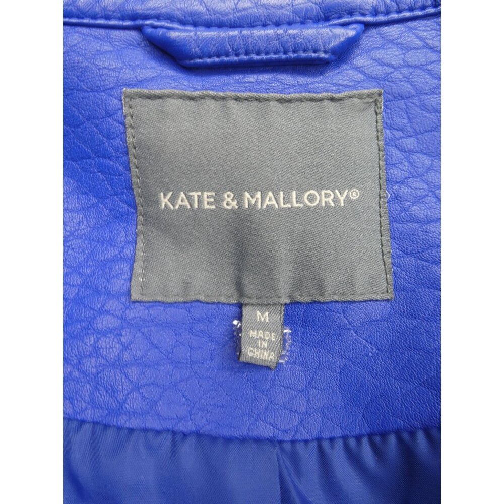 Kate & Mallory Bright Blue Leather Jacket Size M - Picture 5 of 6